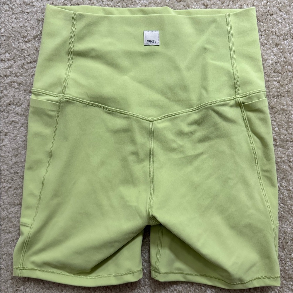 Vuori Lime Green 5” Bike Shorts XS